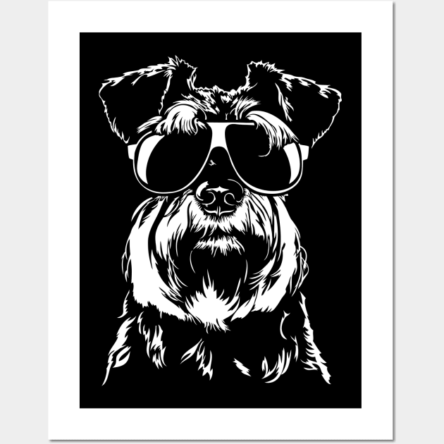 Funny Miniature Schnauzer sunglasses cool dog Wall Art by wilsigns